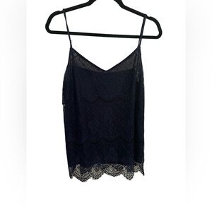 Navy lacy tank top